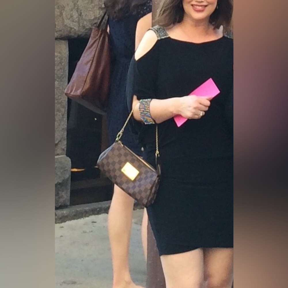 Betsy & Adam Black Batwing Sleeve Mini Dress - Picture 2 of 5